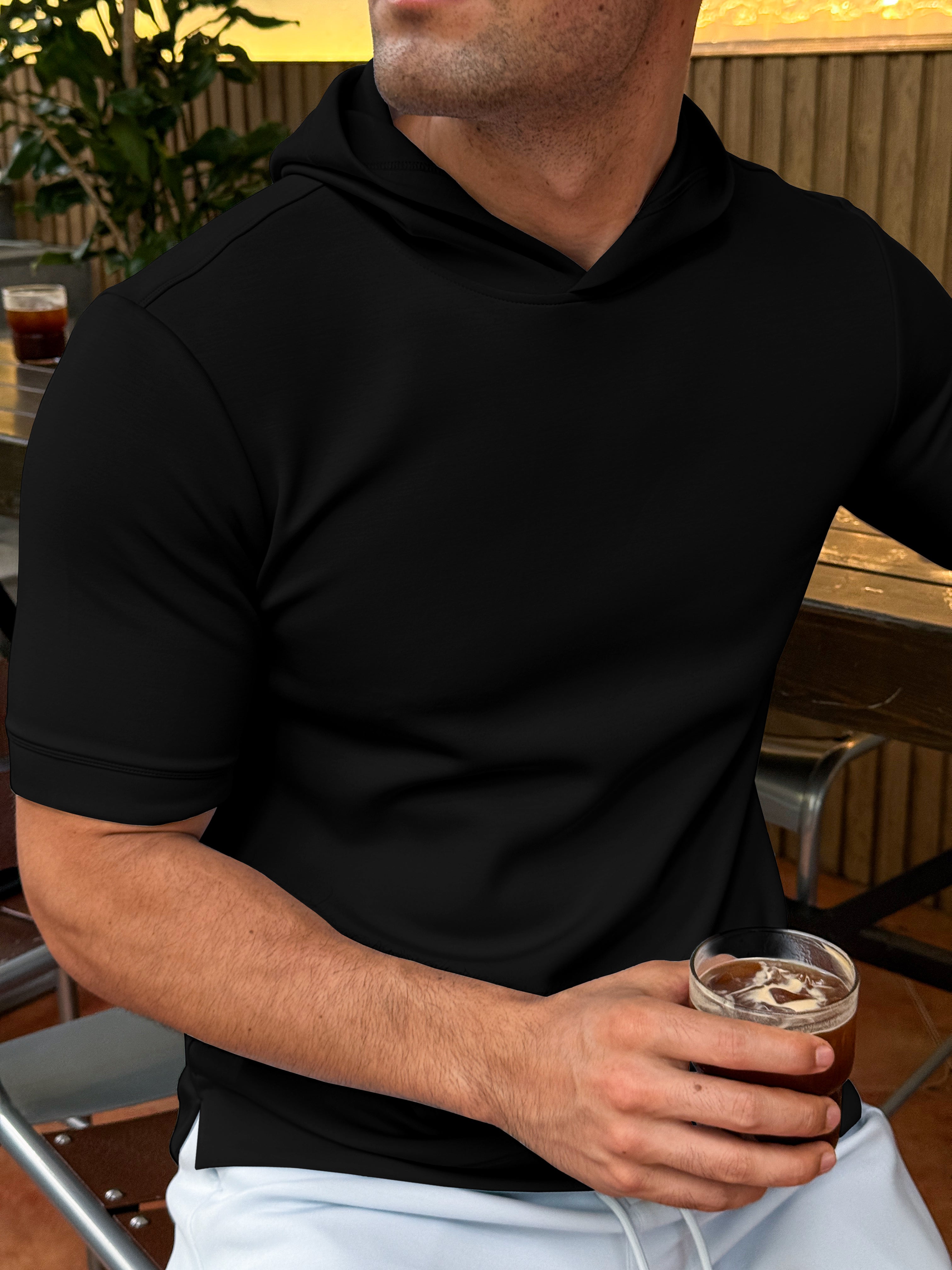 Sudadera de manga corta en mezcla de modal