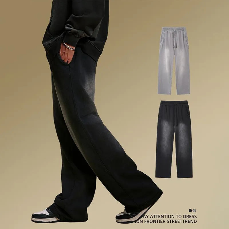 Pantalones de pata ancha holgados con degradado a juego para hombre