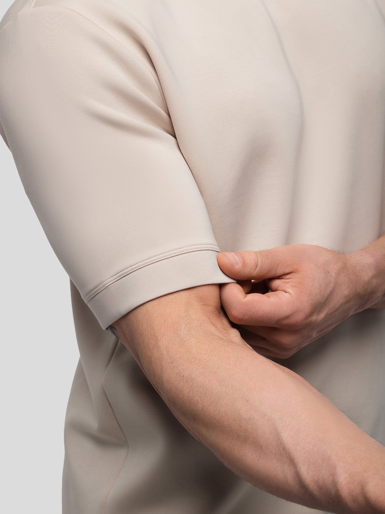 Camiseta de manga corta en mezcla de modal: corte ajustado