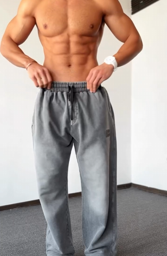 Pantalones de pata ancha holgados con degradado a juego para hombre