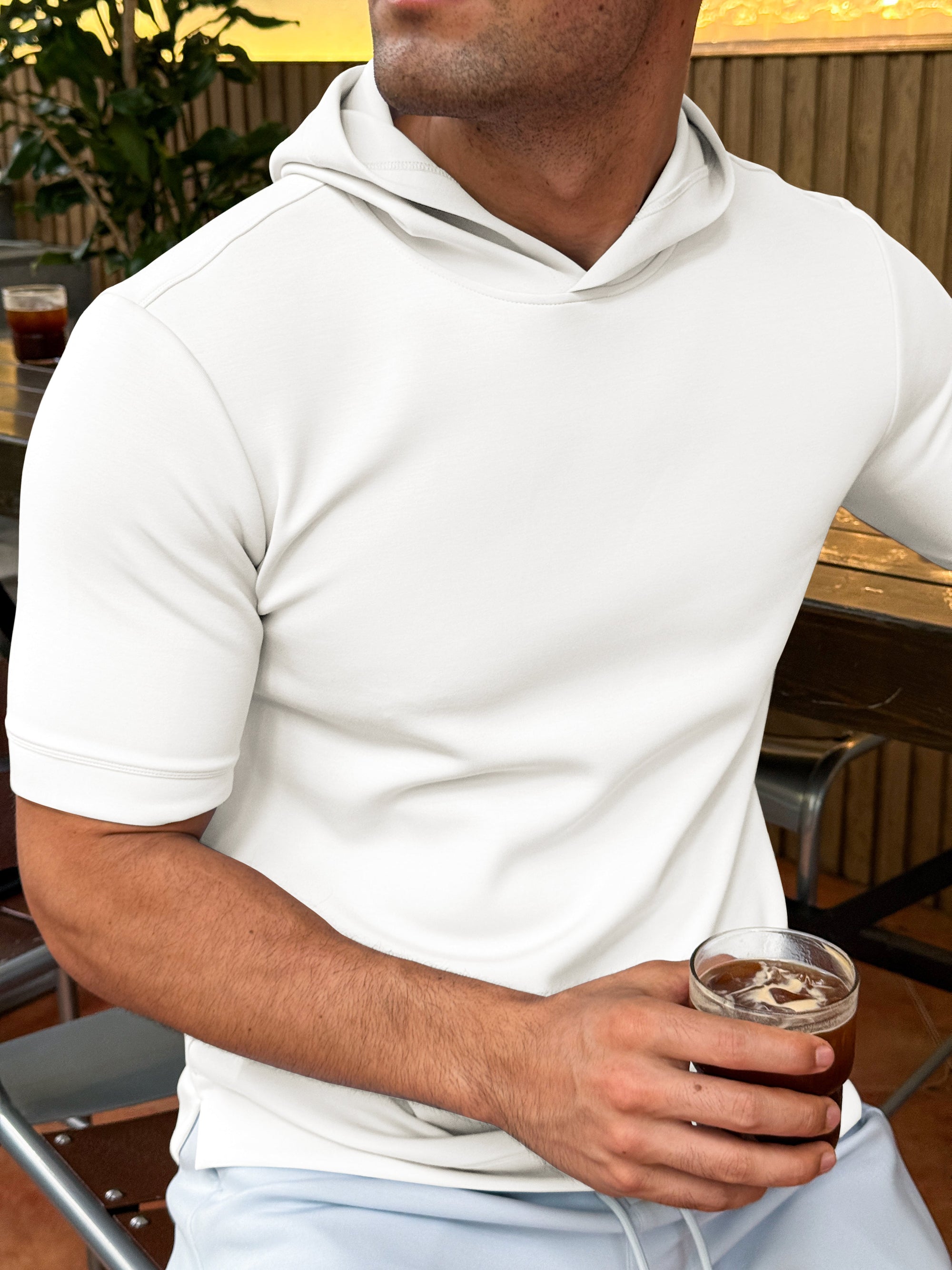 Sudadera de manga corta en mezcla de modal