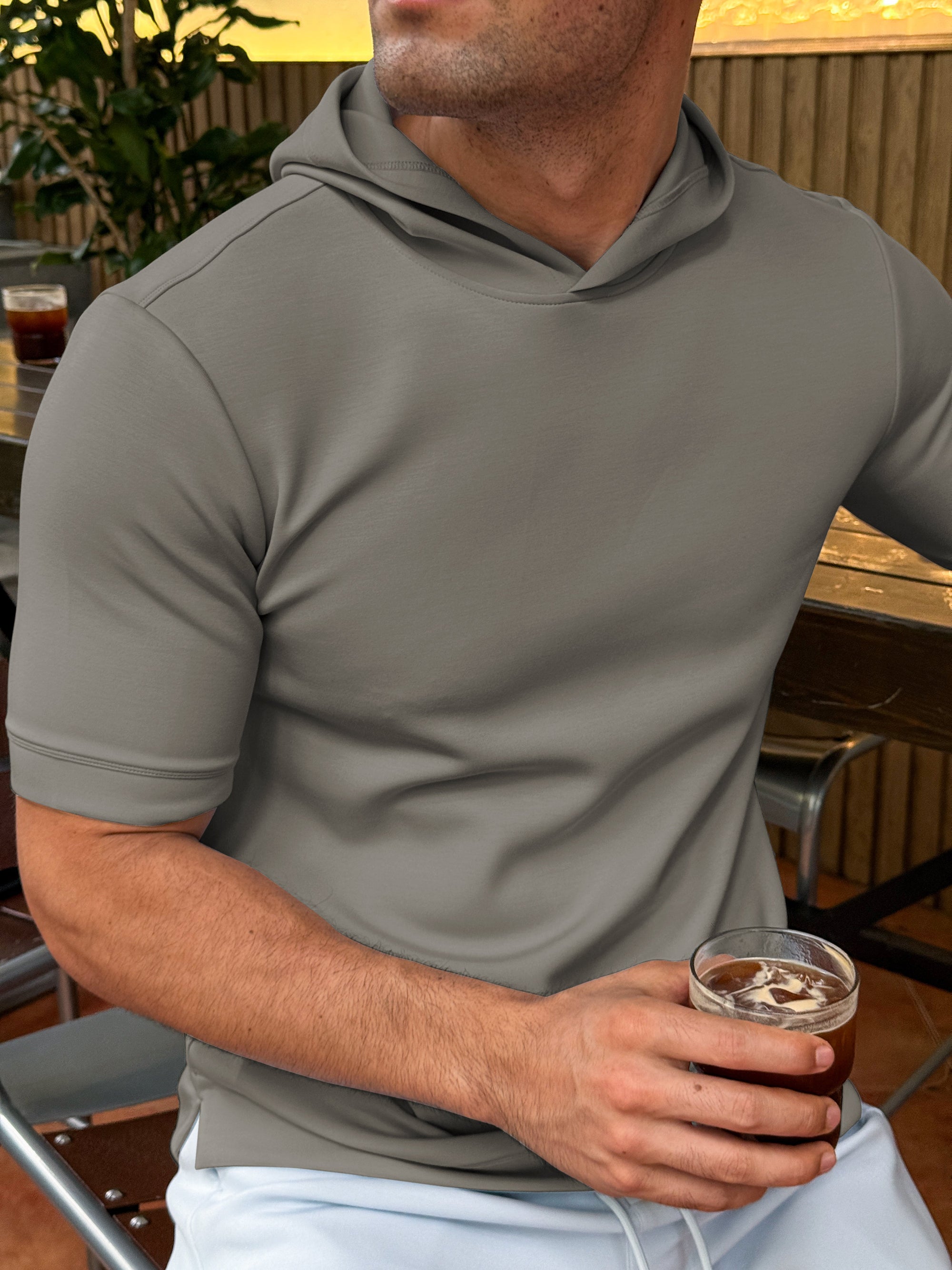 Sudadera de manga corta en mezcla de modal