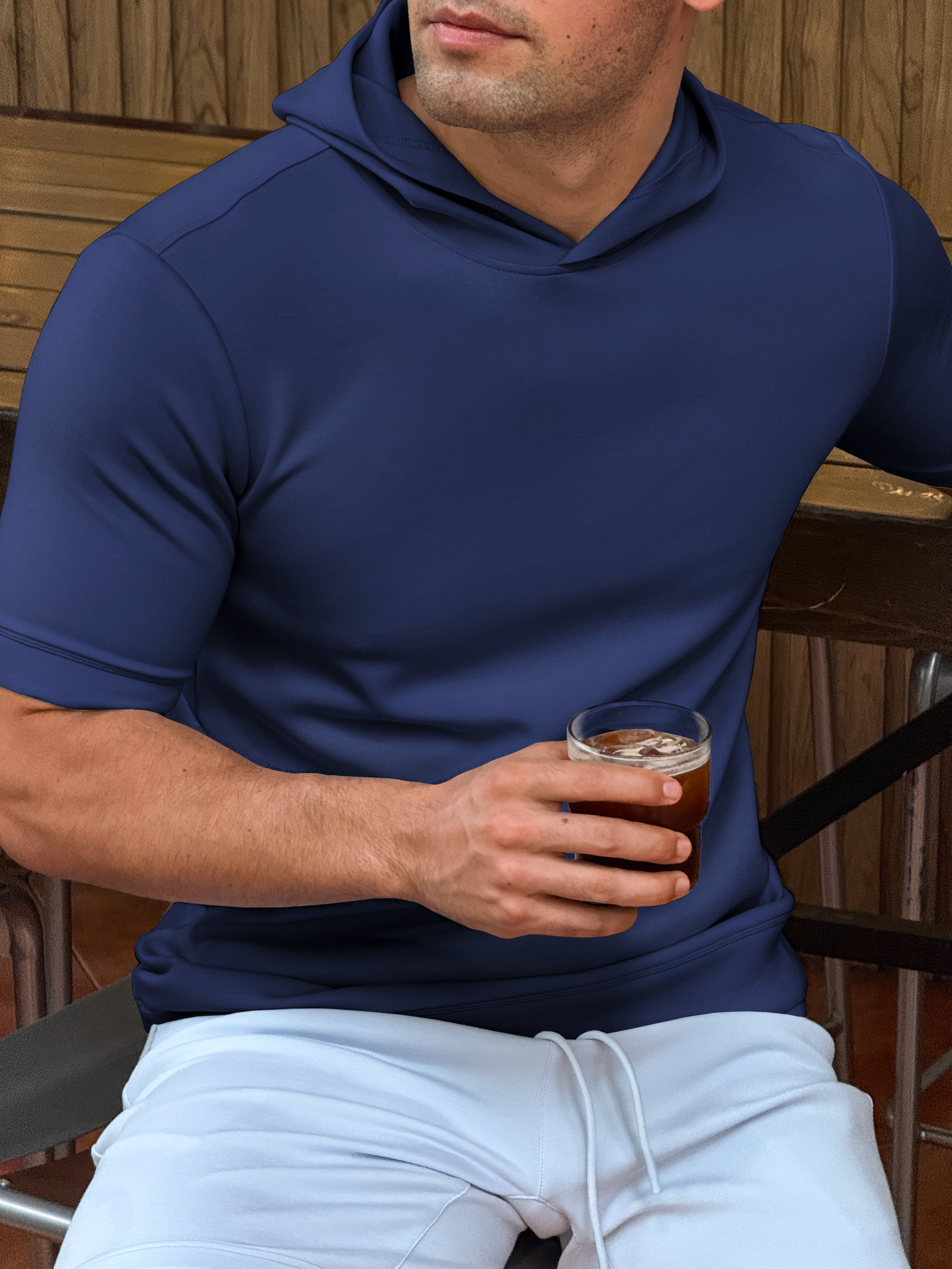 Sudadera de manga corta en mezcla de modal