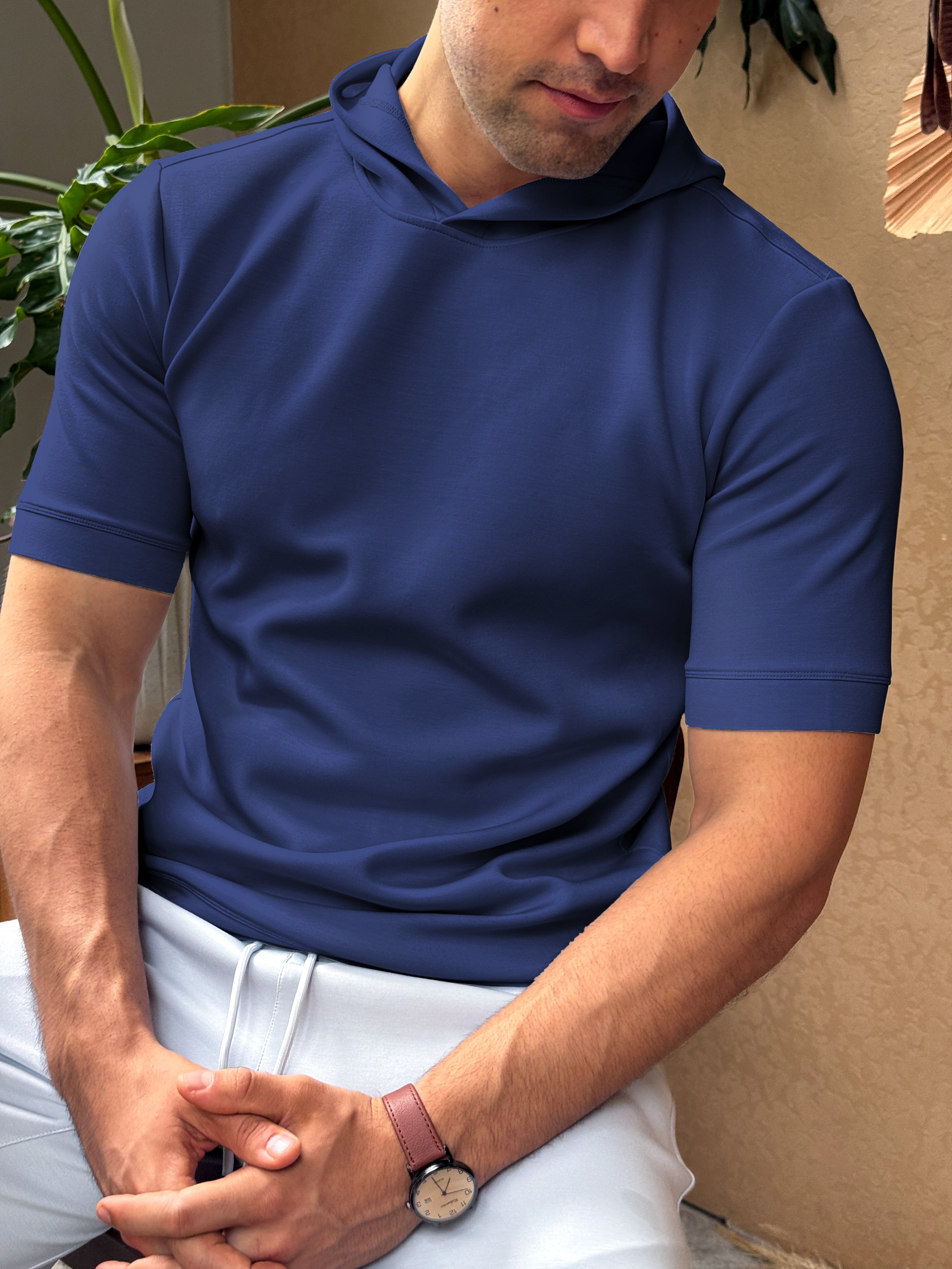 Sudadera de manga corta en mezcla de modal