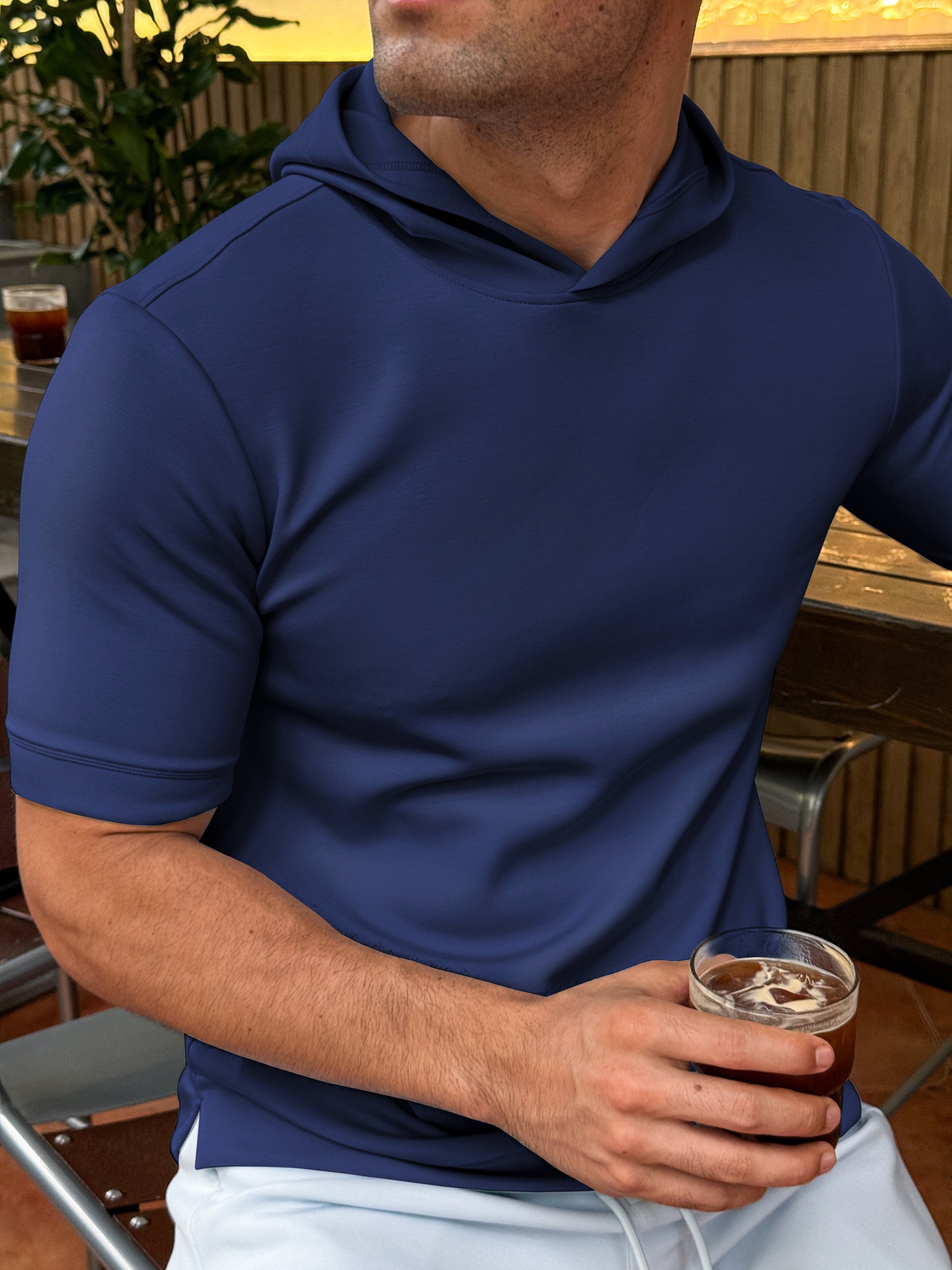Sudadera de manga corta en mezcla de modal