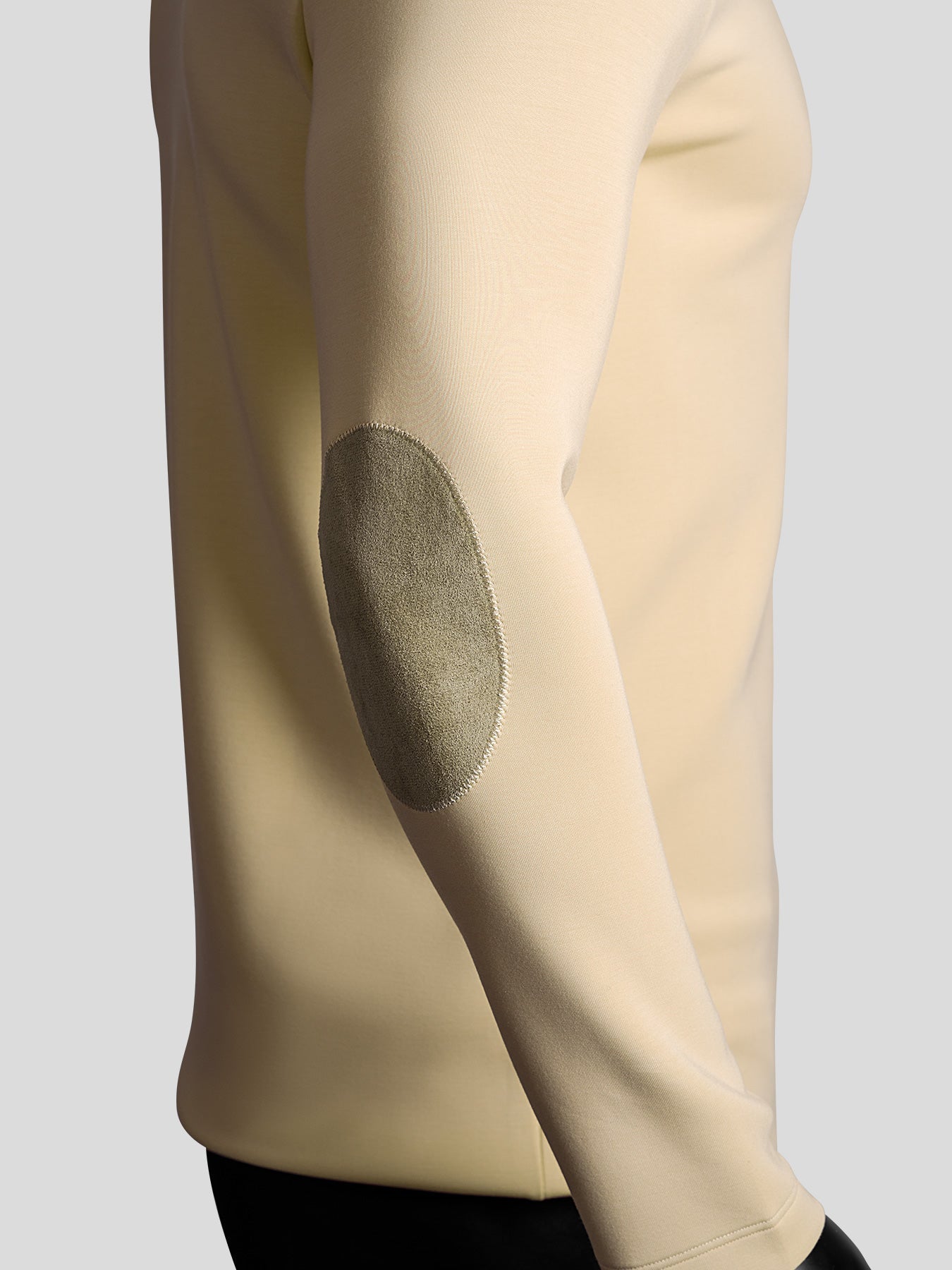 Camiseta de manga larga con parche en el codo en mezcla de modal: corte entallado