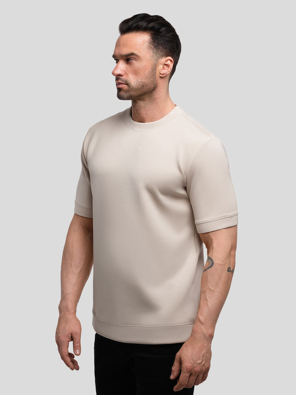 Camiseta de manga corta en mezcla de modal: corte ajustado