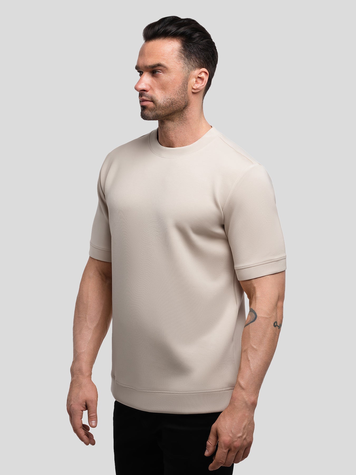 Camiseta de manga corta en mezcla de modal: corte ajustado