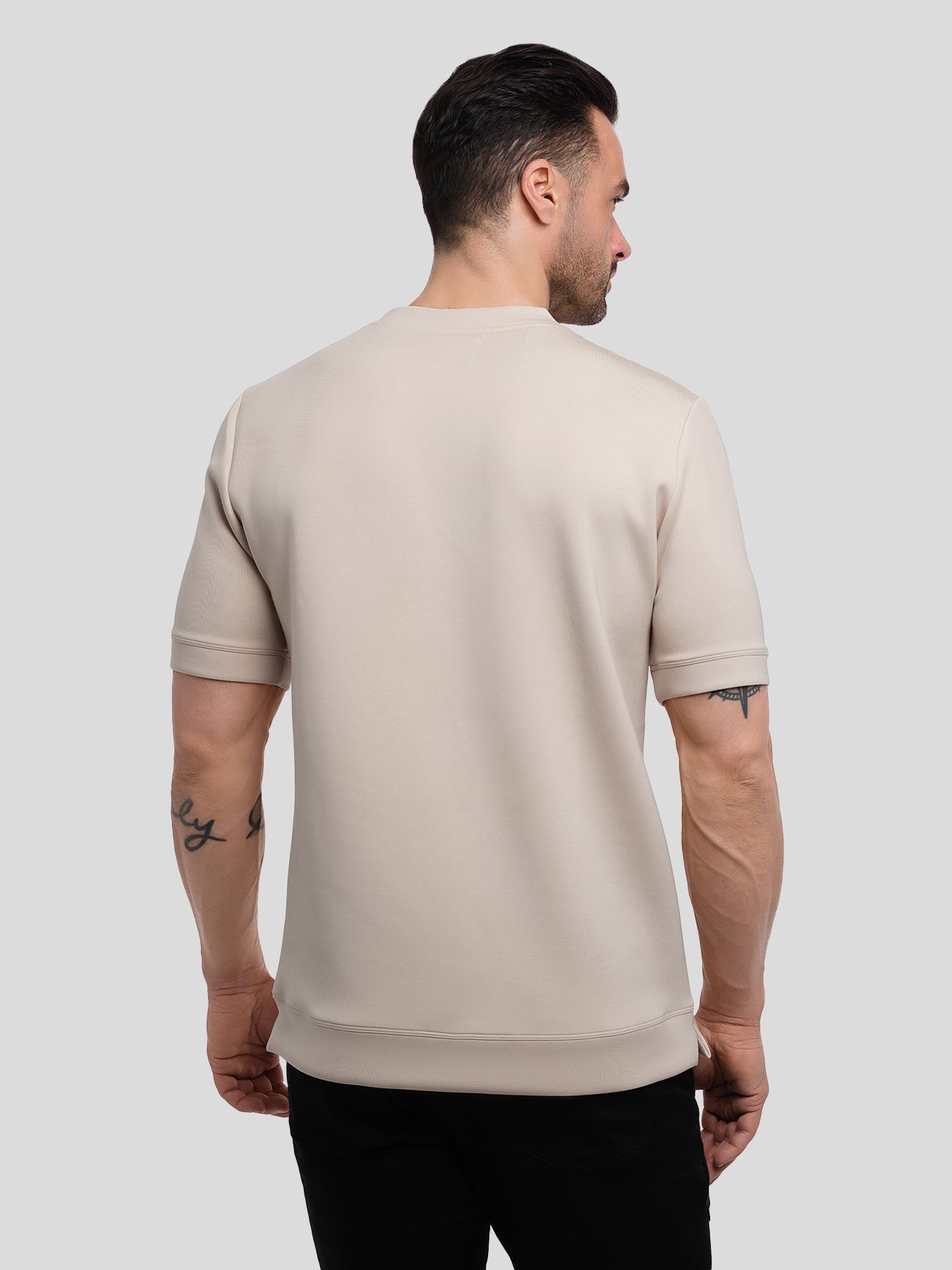 Camiseta de manga corta en mezcla de modal: corte ajustado