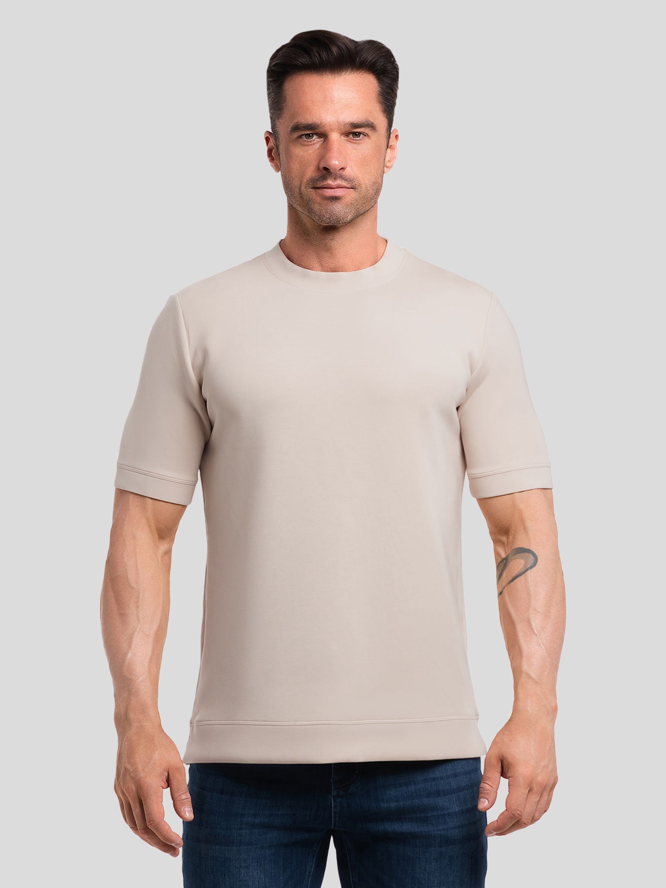 Camiseta de manga corta en mezcla de modal: corte ajustado