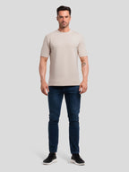 Camiseta de manga corta en mezcla de modal: corte ajustado