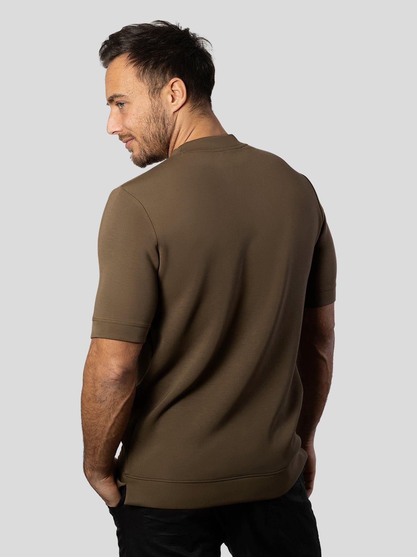 Camiseta de manga corta en mezcla de modal: corte ajustado
