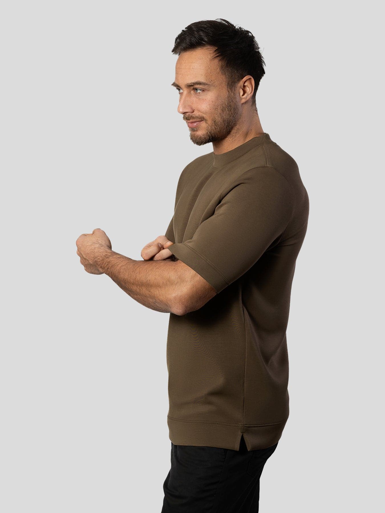 Camiseta de manga corta en mezcla de modal: corte ajustado