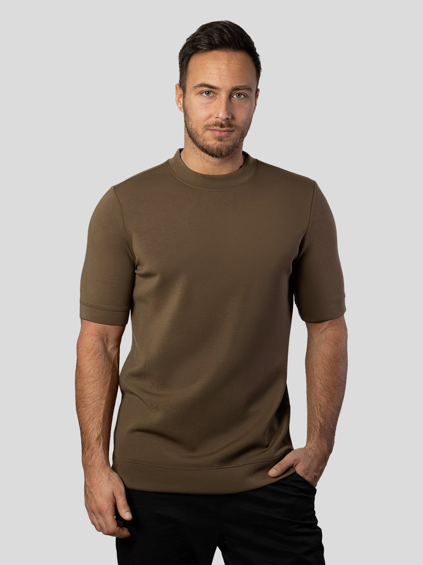 Camiseta de manga corta en mezcla de modal: corte ajustado