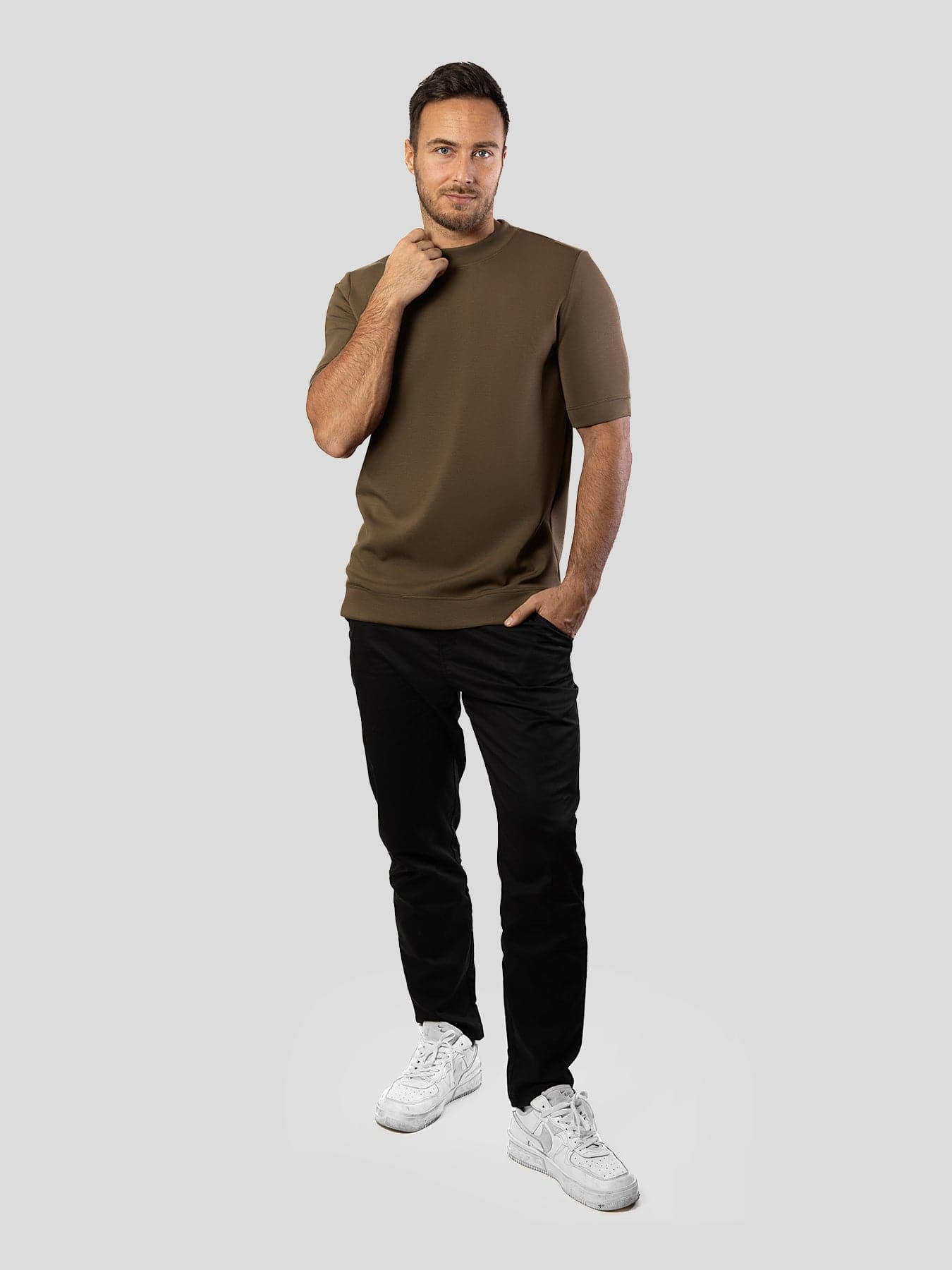 Camiseta de manga corta en mezcla de modal: corte ajustado