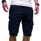 Fitch - Pantalones cortos casuales con múltiples bolsillos y cintura elástica