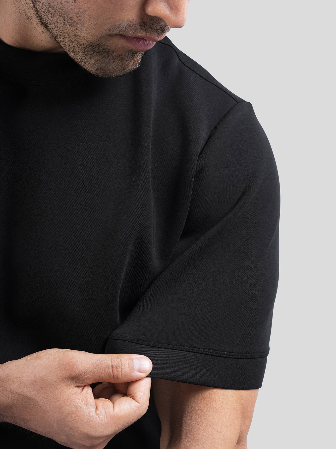 Camiseta de manga corta en mezcla de modal: corte ajustado