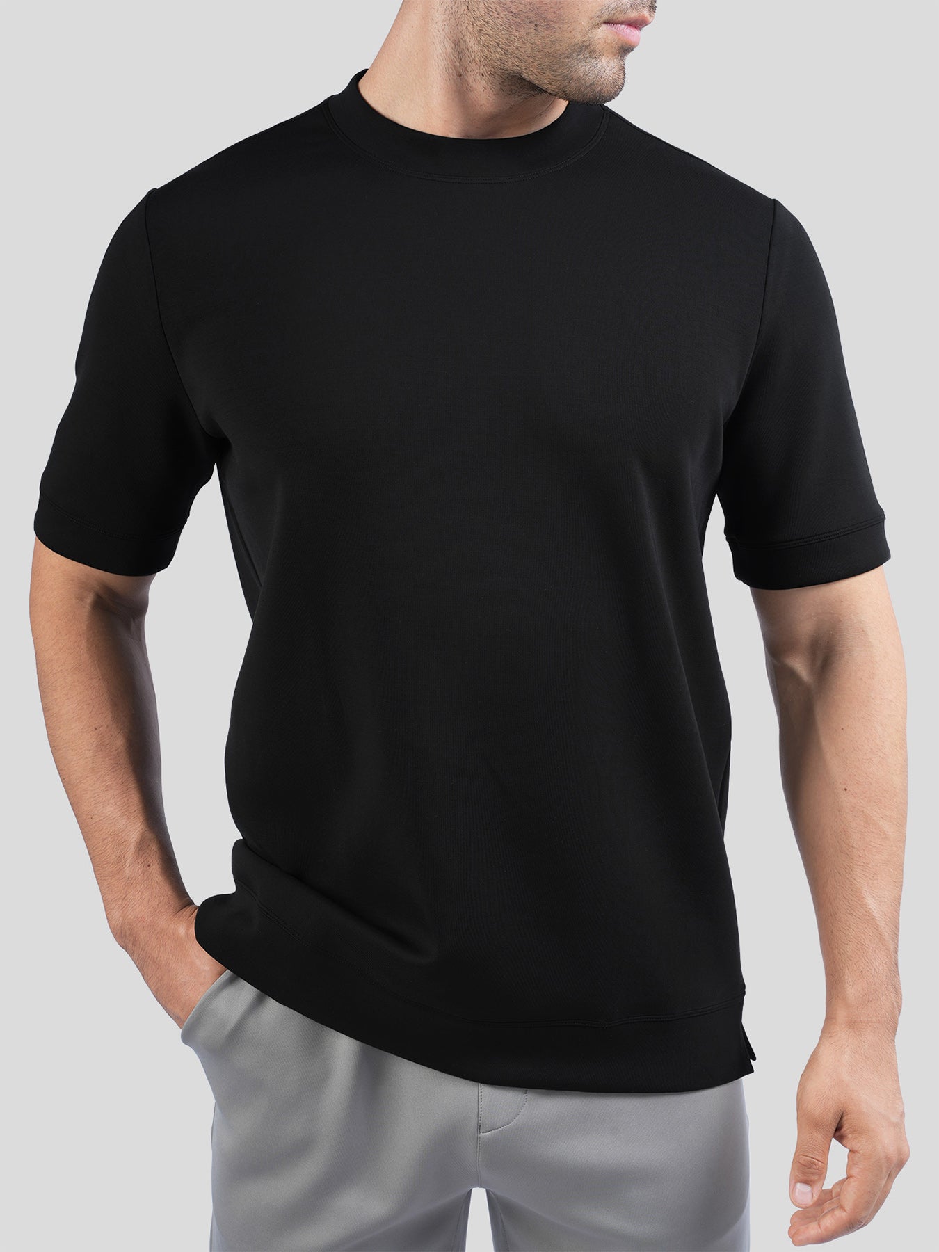 Camiseta de manga corta en mezcla de modal: corte ajustado