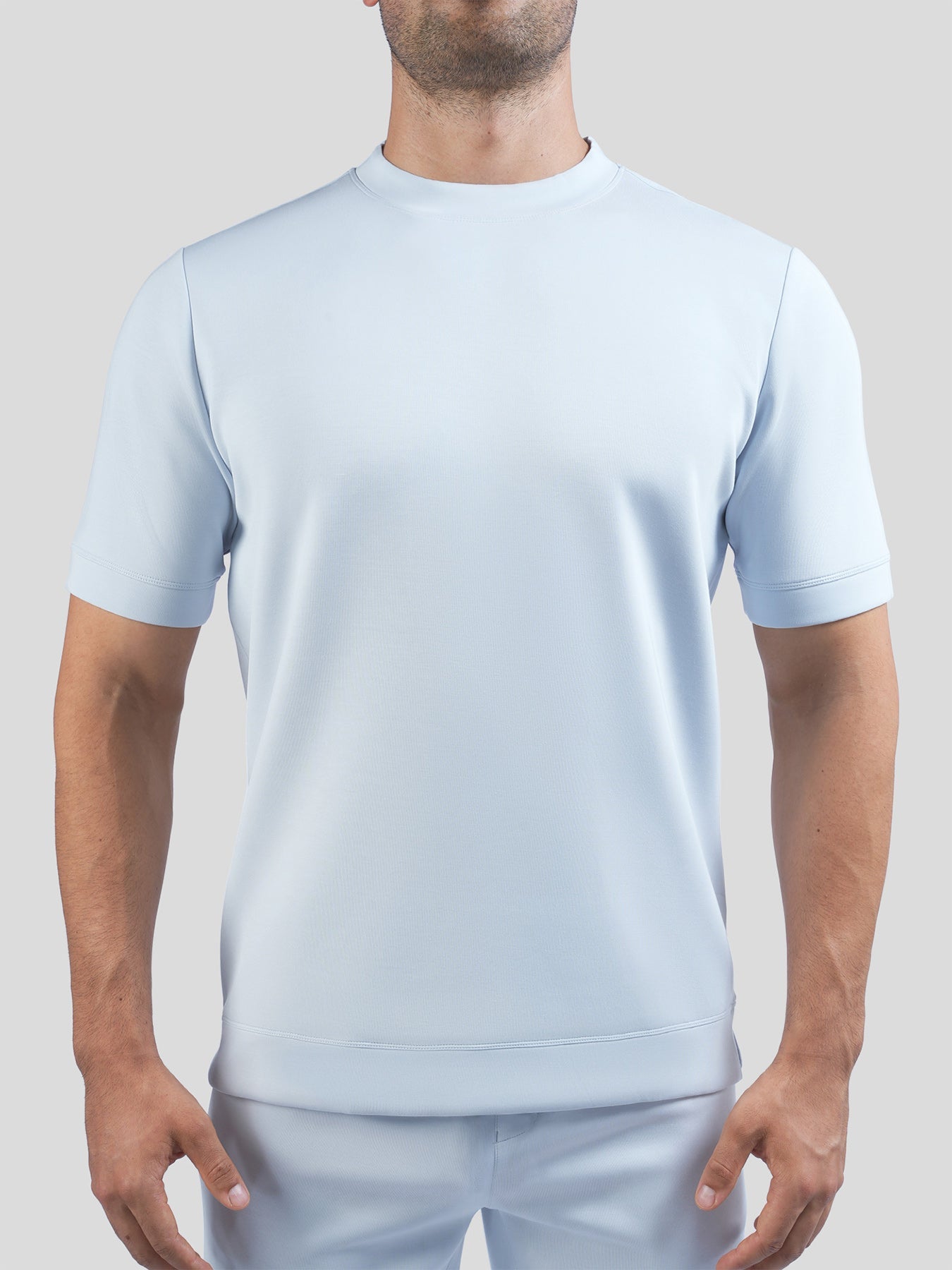 Camiseta de manga corta en mezcla de modal: corte ajustado