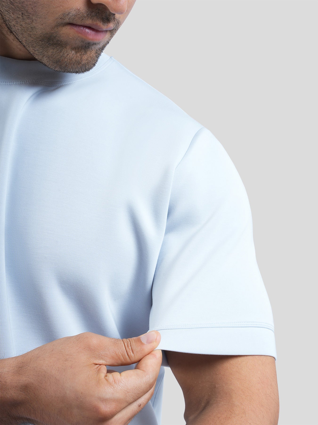 Camiseta de manga corta en mezcla de modal: corte ajustado