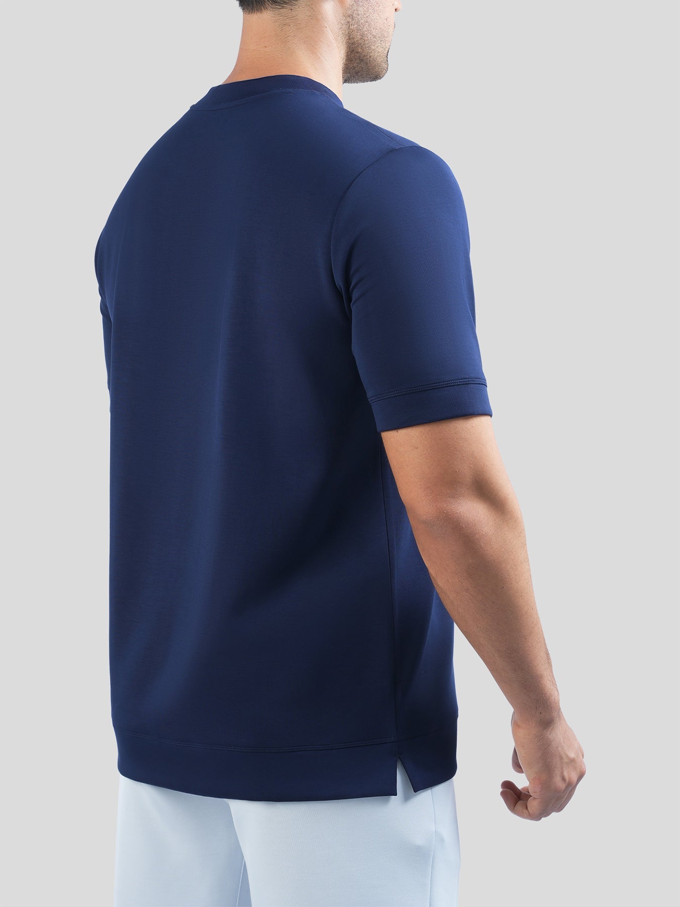 Camiseta de manga corta en mezcla de modal: corte ajustado