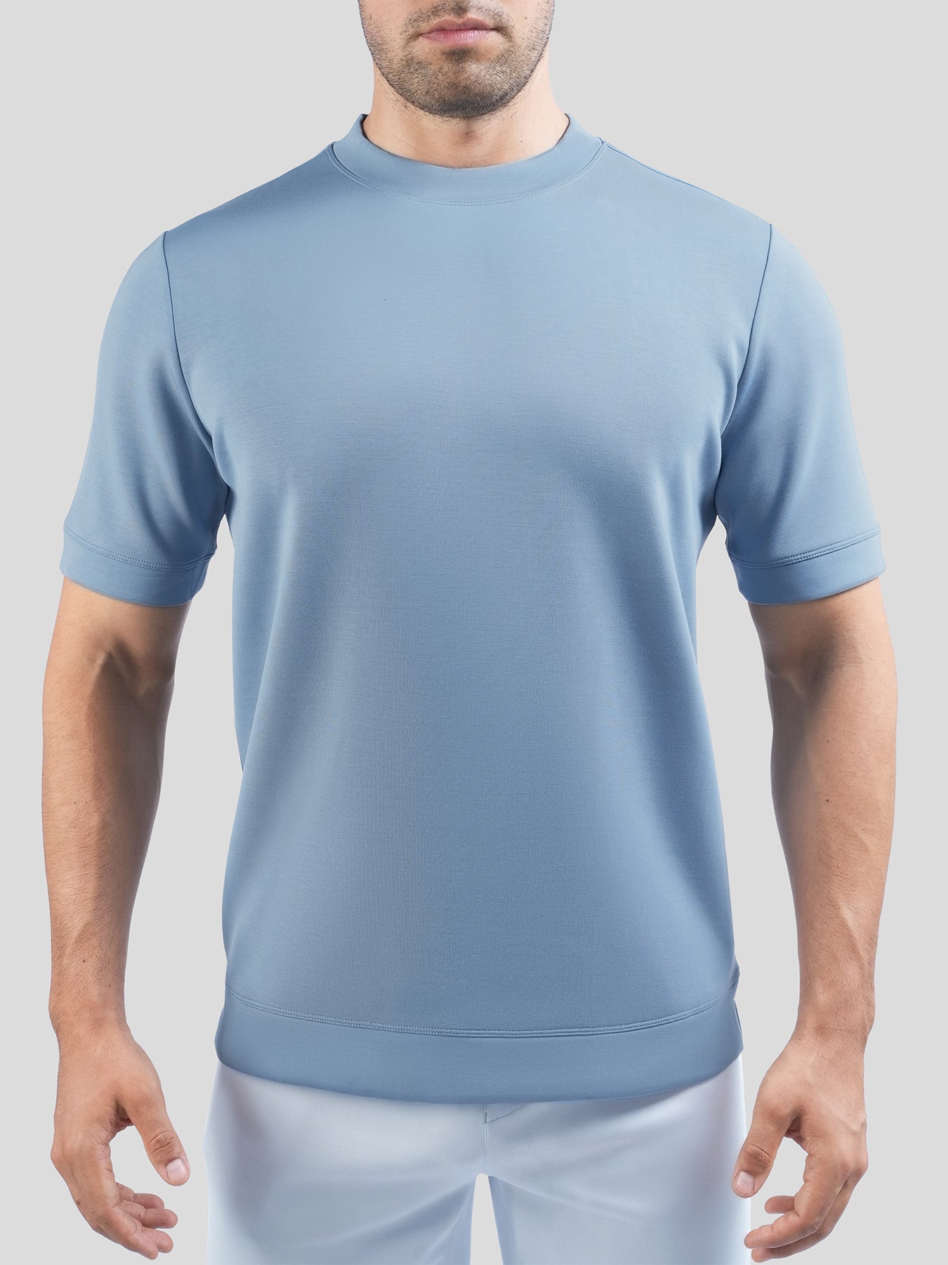 Camiseta de manga corta en mezcla de modal: corte ajustado