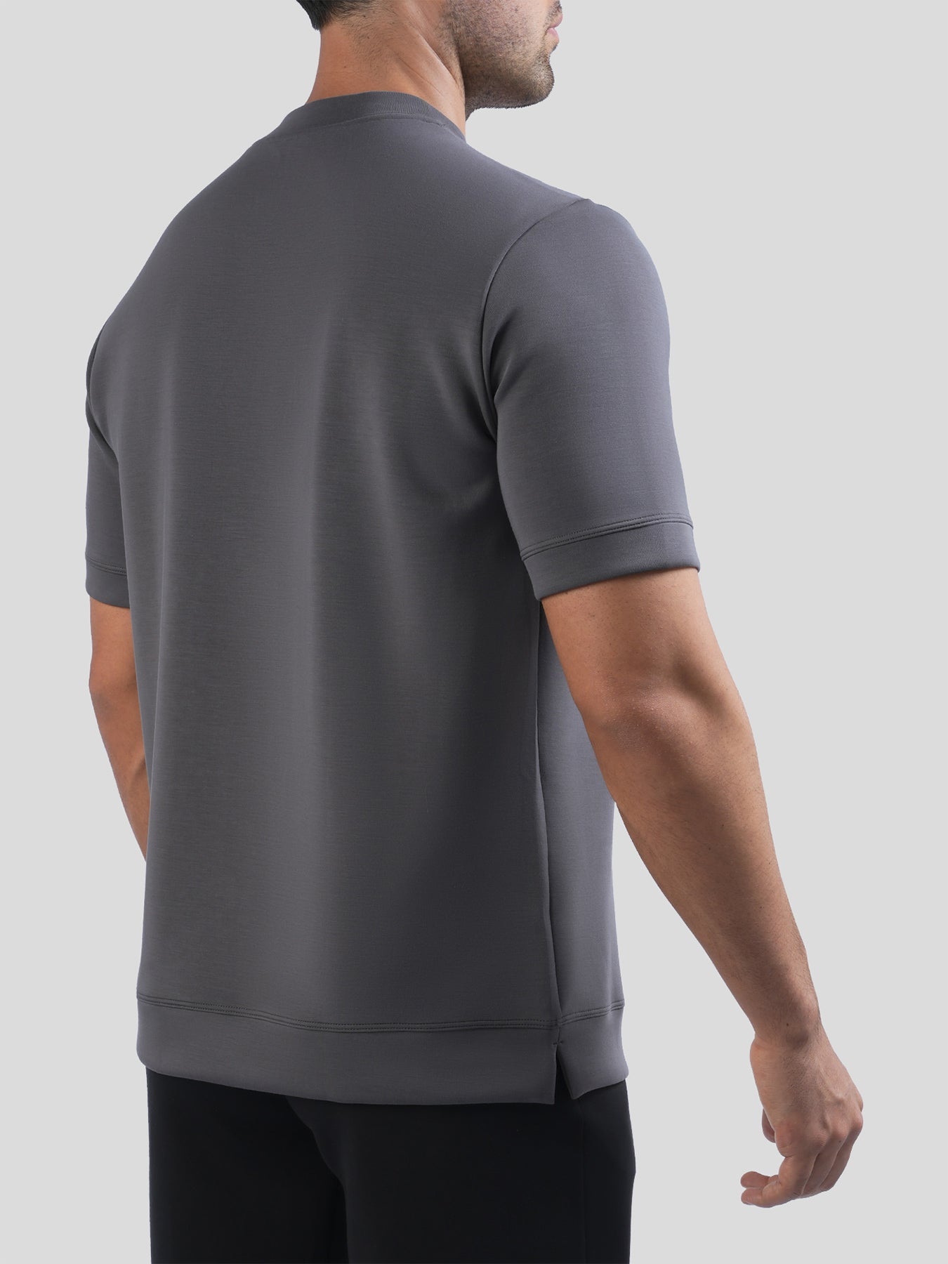 Camiseta de manga corta en mezcla de modal: corte ajustado