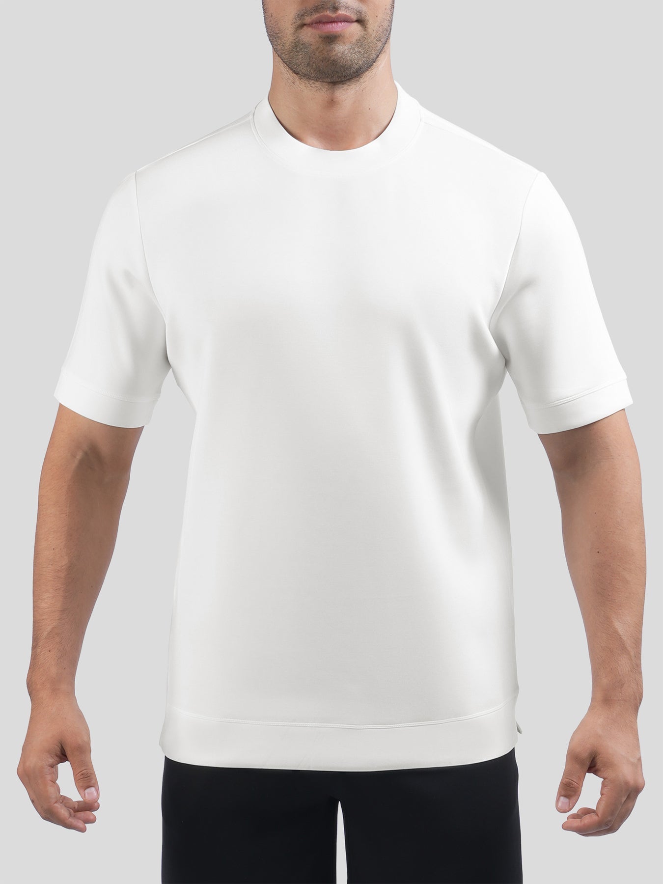 Camiseta de manga corta en mezcla de modal: corte ajustado