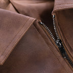 Mens Classic Fashion Cremallera PU Chaqueta de cuero
