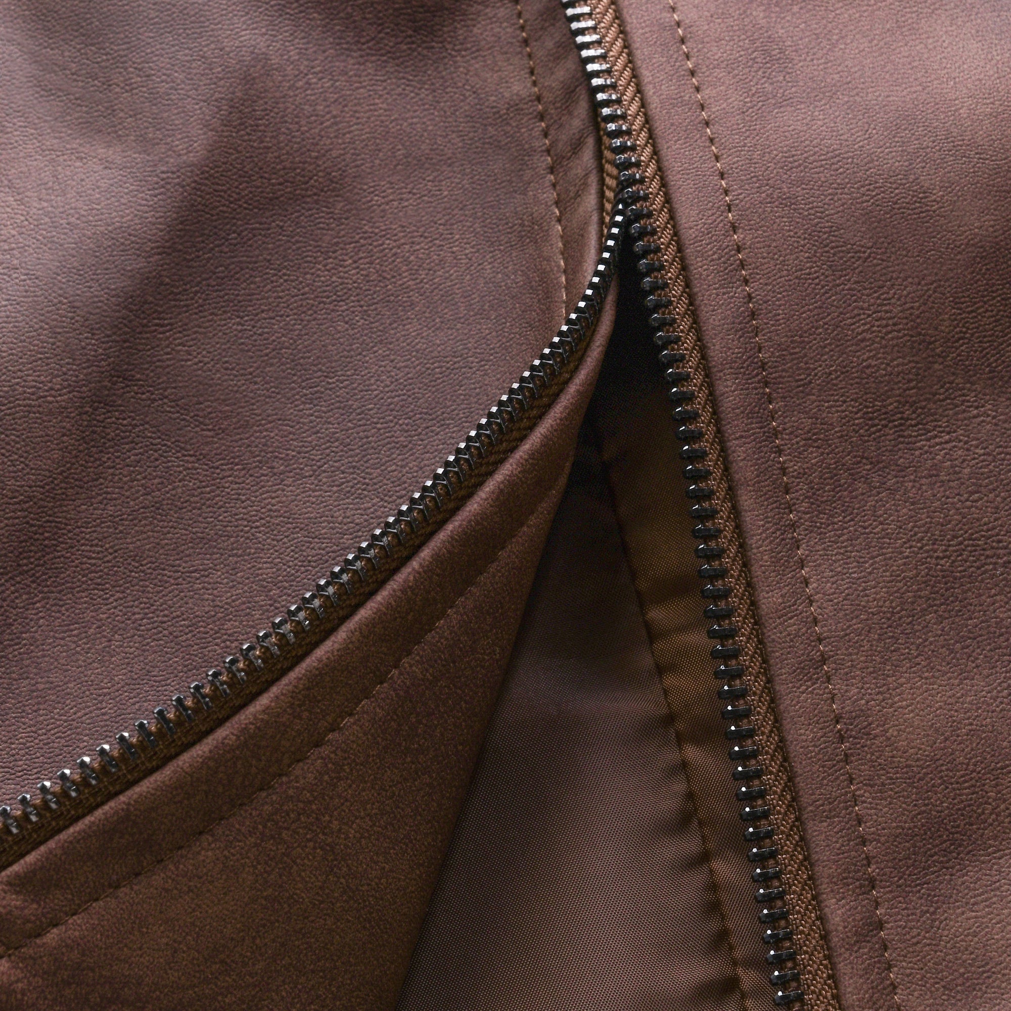 Mens Classic Fashion Cremallera PU Chaqueta de cuero