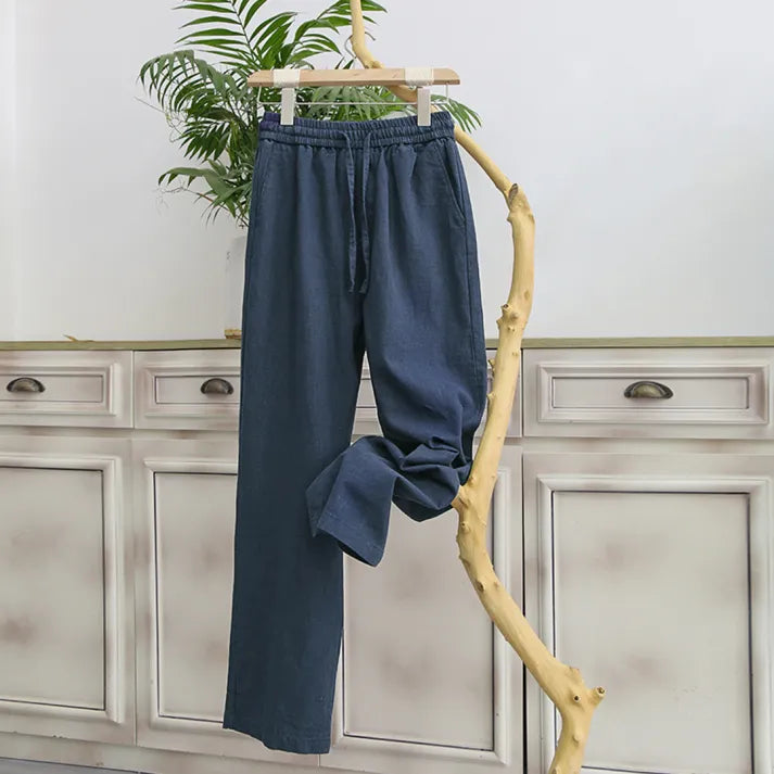 Men's casual trousers - Wide, airy & light made of linen