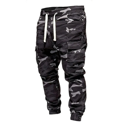 Men's Drawstring Elastic waistband Camouflage Sweatpants Sporty Joggers With Multiple Pockets