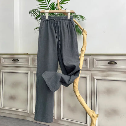 Men's casual trousers - Wide, airy & light made of linen
