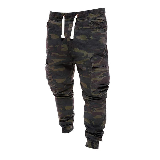 Men's Drawstring Elastic waistband Camouflage Sweatpants Sporty Joggers With Multiple Pockets