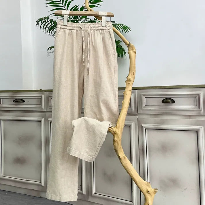 Men's casual trousers - Wide, airy & light made of linen