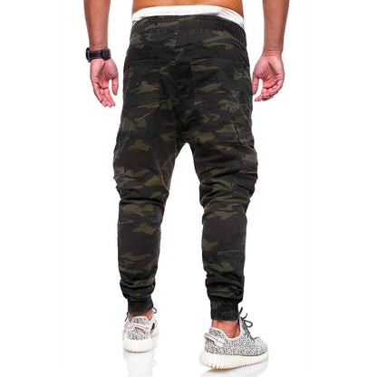 Men's Drawstring Elastic waistband Camouflage Sweatpants Sporty Joggers With Multiple Pockets