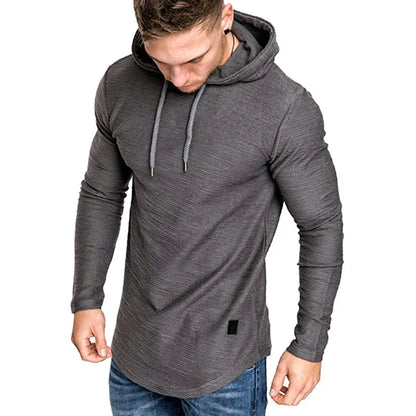 Men's Textured Solid Color High Quality Pullover Hoodies Soft Breathable