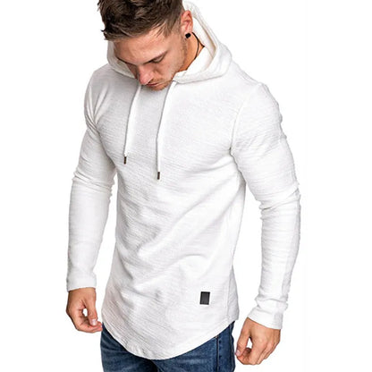 Men's Textured Solid Color High Quality Pullover Hoodies Soft Breathable
