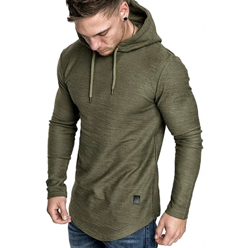 Men's Textured Solid Color High Quality Pullover Hoodies Soft Breathable