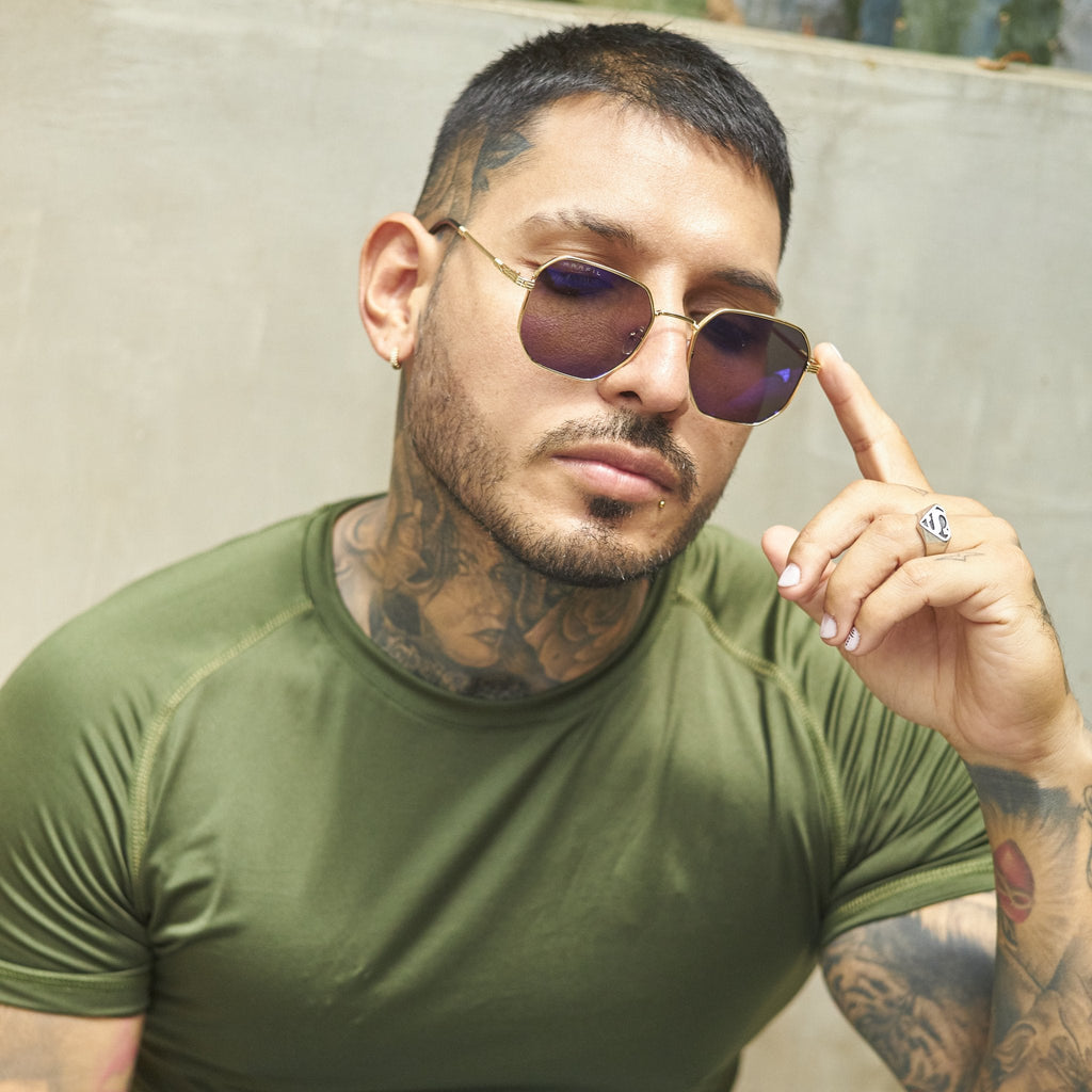 GAFAS DE SOL MARFIL VINTAGE TORNASOL AZUL - LLÉVATE 2 Y PAGA 1