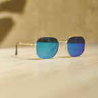 GAFAS DE SOL MARFIL VINTAGE TORNASOL AZUL - LLÉVATE 2 Y PAGA 1