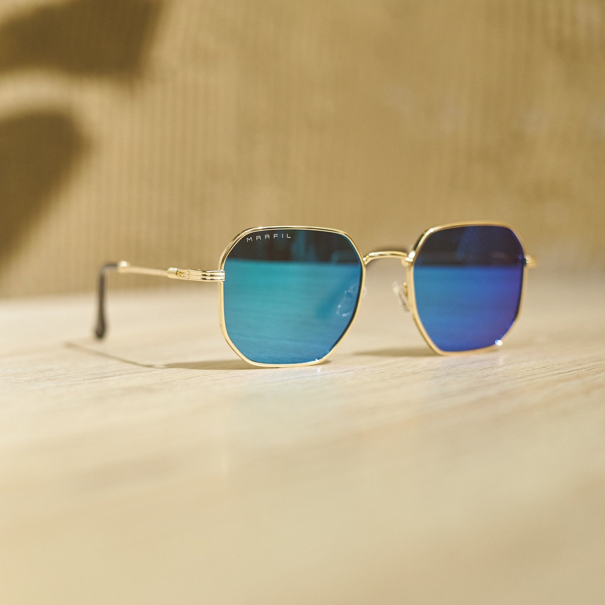 GAFAS DE SOL MARFIL VINTAGE TORNASOL AZUL - LLÉVATE 2 Y PAGA 1